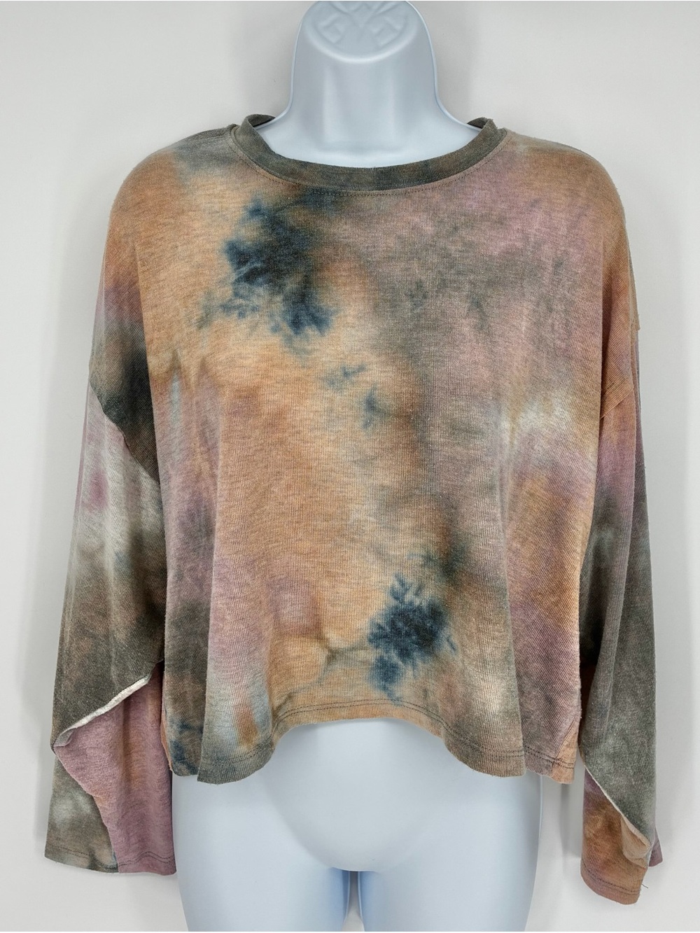 By Together Collection Take A Trip Crop Top Tie Dye Boxy Long Sleeve Size S
